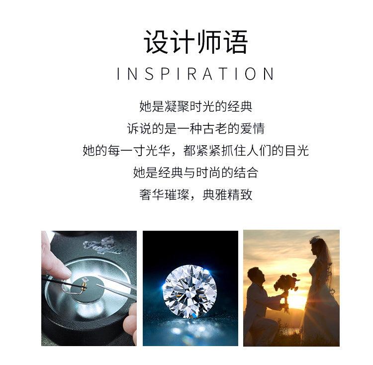 Amazon eBay Cross-Border Dropshipping Emerald Cut Irregular Shape Women's Sterling Silver Moissanite Closed Ring Factory Direct Sale
