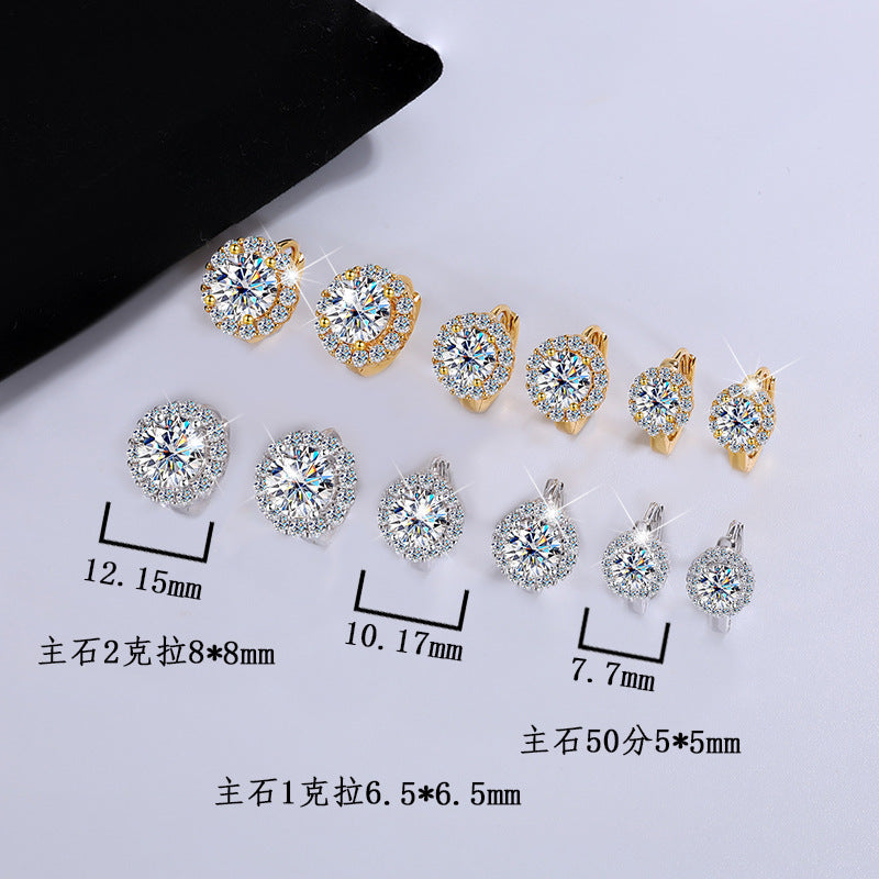 Best seller in europe and america S925Silver Moissanite Sunflower Earrings Simple Fashion Earrings Moissanite Diamond Earrings Factory Wholesale