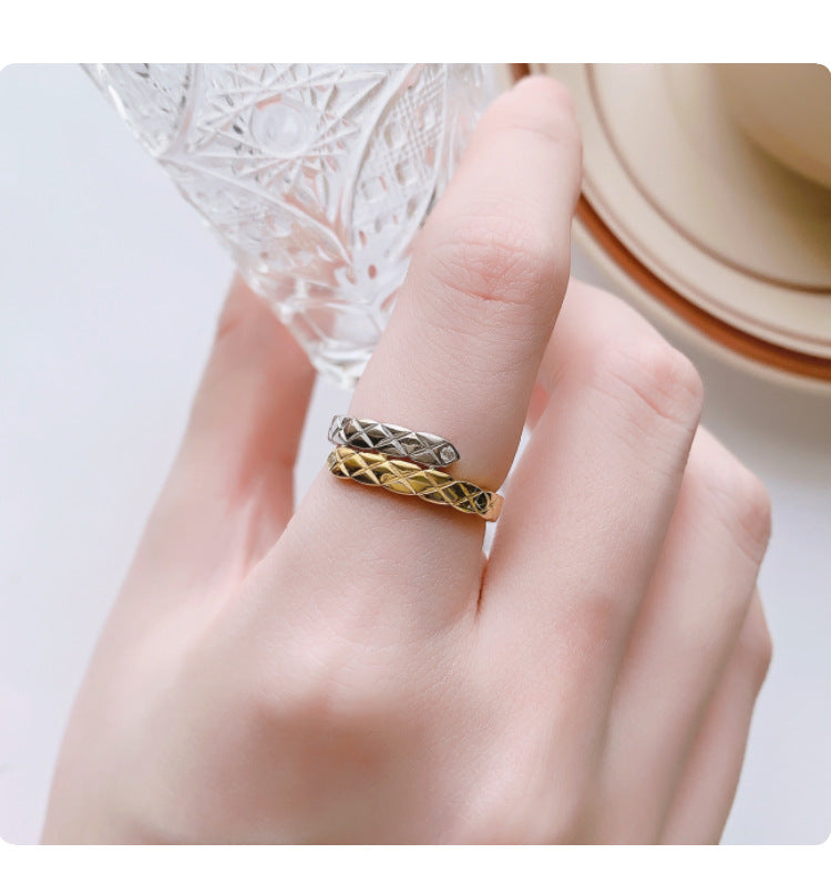 Cross-border new arrival S925Sterling Silver Cross Diamond Inlaid Moissanite Ring Double Layer with Diamonds Couple Rings Factory Wholesale