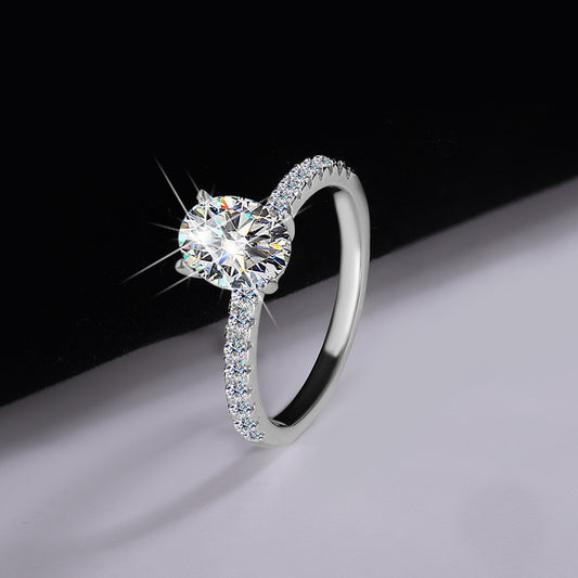 Hot Sale S925Silver Female Pigeon Egg Proposal Diamond Ring High-end Irregular Pigeon Egg Shape Moissanite Ring Factory Wholesale
