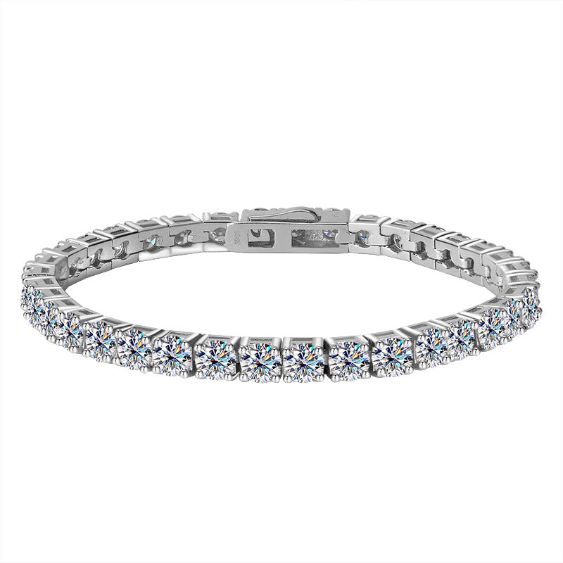 Cross-border hot sale S925Sterling Silver Moissanite Tennis Bracelet New Model Unisex Bracelet Moissanite Factory In Stock Wholesale