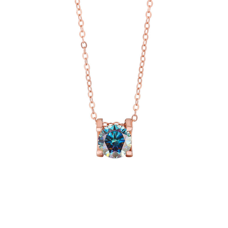 s925Sterling Silver Colorful Moissanite Diamond Bull Head Necklace for Women Classic Pendant Women's Fashion Hot Sale Clavicle Chain Wholesale