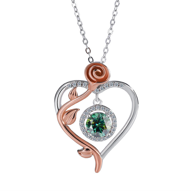 Cross-Border Europe and America S925Sterling Silver Beating Heart Clavicle Chain Necklace for Women Simple High-end Pendant Jewelry Wholesale Accessories