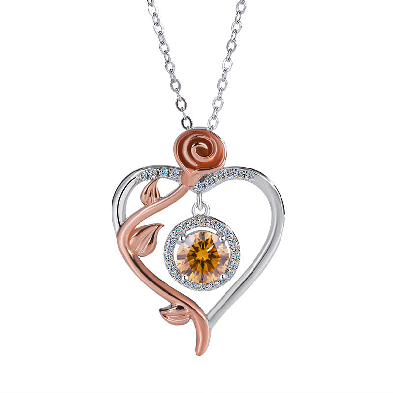 Cross-Border Europe and America S925Sterling Silver Beating Heart Clavicle Chain Necklace for Women Simple High-end Pendant Jewelry Wholesale Accessories