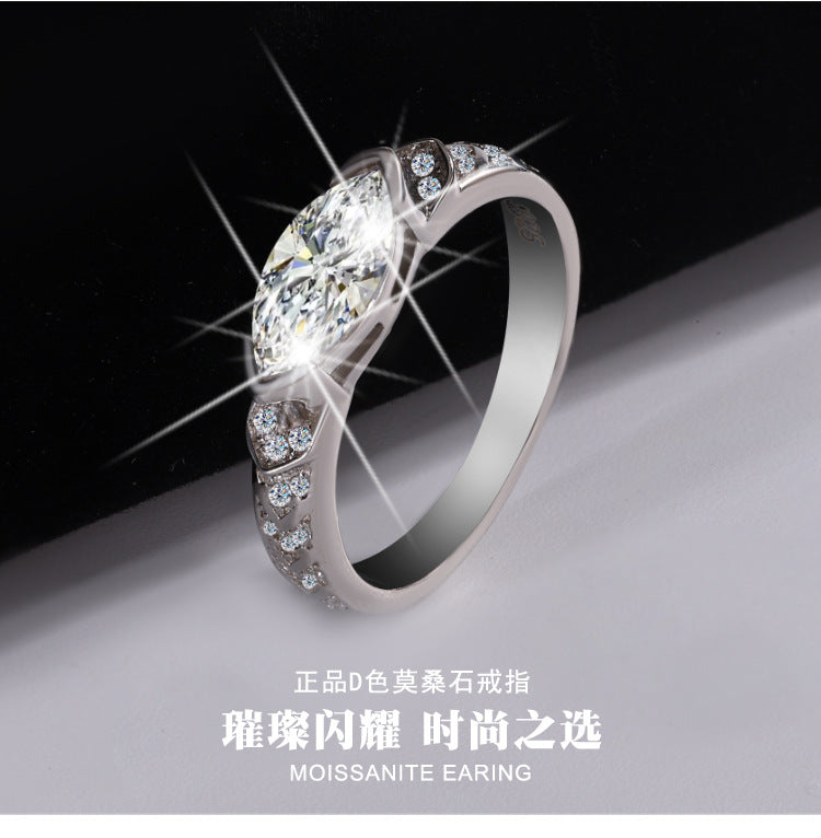 Europe and america cross border S925Silver Eye of Horus 1Clara Eye Moissanite Ring Hip-Hop American Style Unisex