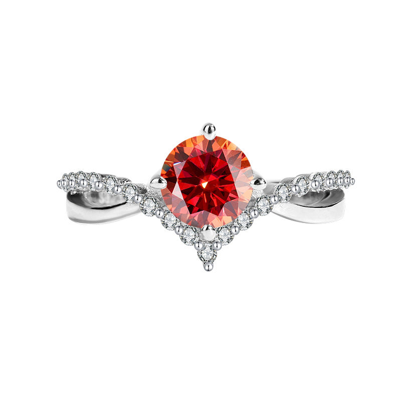 Cross-border hot selling S925Sterling Silver Moissanite Couple Rings Adjustable Open Proposal Wedding Rings Factory Wholesale