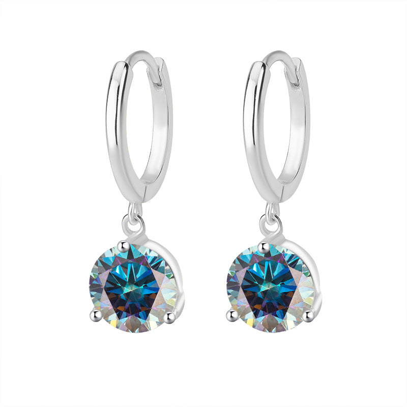 Best seller in europe and america S925Sterling Silver Three-Claw Earrings Moissanite Fashion Simple Earrings Moissanite Studs Factory Wholesale
