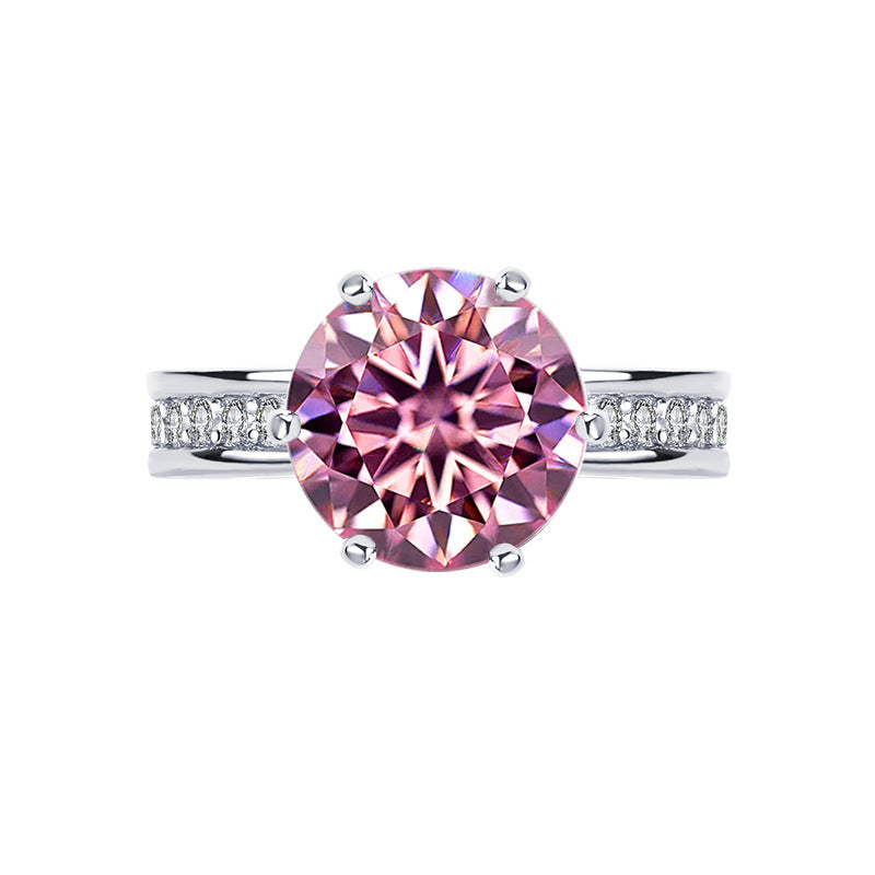 Factory Hot Sale S925Silver Moissanite High Crown Queen Women's Ring Gold Plated Diamond Imitation Proposal Wedding Diamond Ring