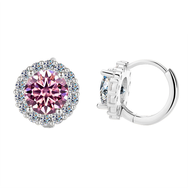 Best seller in europe and america S925Silver Moissanite Sunflower Earrings Simple Fashion Earrings Moissanite Diamond Earrings Factory Wholesale