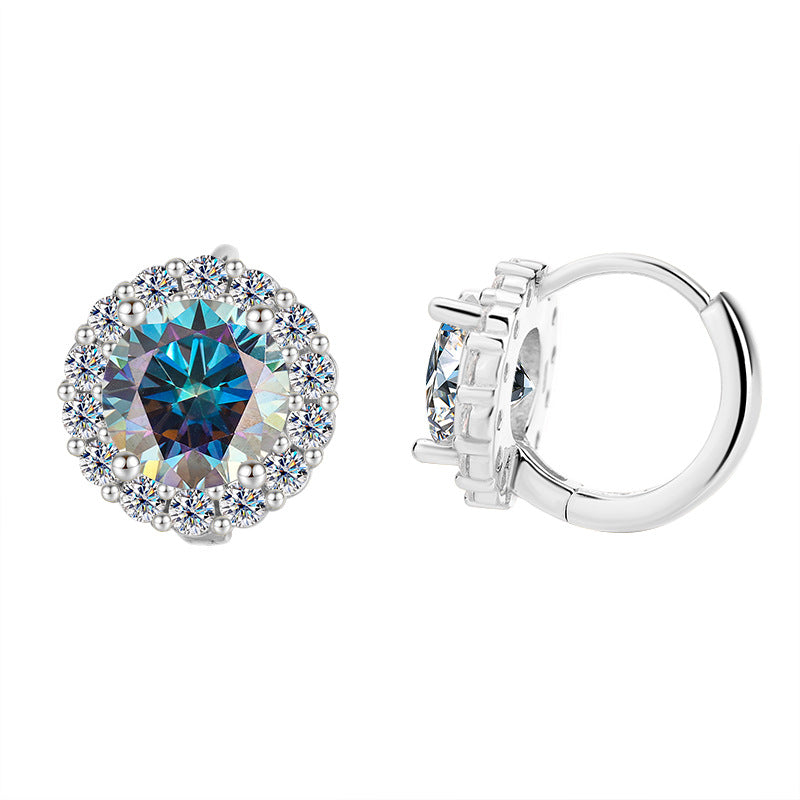 Best seller in europe and america S925Silver Moissanite Sunflower Earrings Simple Fashion Earrings Moissanite Diamond Earrings Factory Wholesale