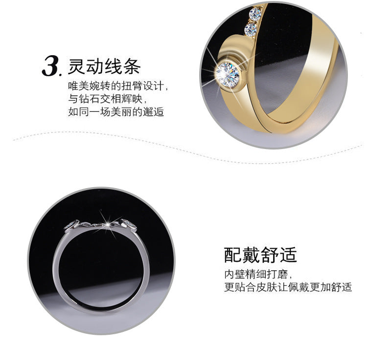 Cross-border hot selling S925Sterling Silver Cupid Moissanite Ring for Women Moissanite Women's Ring Wedding Band Factory Wholesale