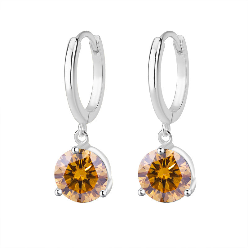 Best seller in europe and america S925Sterling Silver Three-Claw Earrings Moissanite Fashion Simple Earrings Moissanite Studs Factory Wholesale
