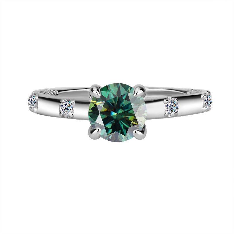 Exclusive for cross-border S925Pure Silver Moissanite Sun Never Sets Women's Diamond Ring Fashion Light Luxury Style Women's Wedding Ring Wholesale