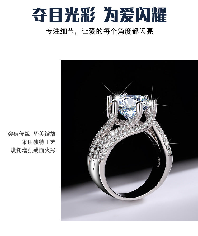 #501   925Pure Silver Genuine Moissanite Diamond Ring5Kara III Love Story Wedding Proposal Birthday Gift Ring for Girlfriend
