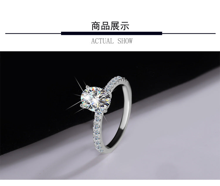 Hot Sale S925Silver Female Pigeon Egg Proposal Diamond Ring High-end Irregular Pigeon Egg Shape Moissanite Ring Factory Wholesale