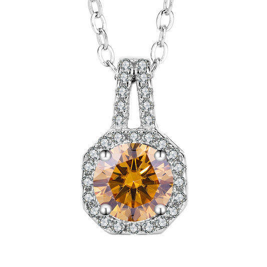 s925Sterling Silver1Clamoissanite Pendant Necklace Silver Pendant Women's Style T Home Square Diamond Pendant Jewelry Live Wholesale