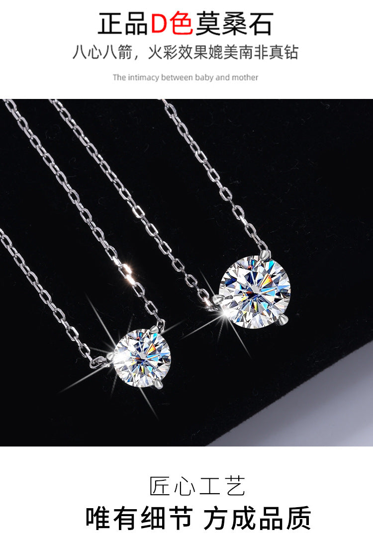 S925Sterling Silver Classic Three-Claw Necklace Non-Fading Women's Pendant Light Luxury Fashion High-End Clavicle Chain Factory Wholesale