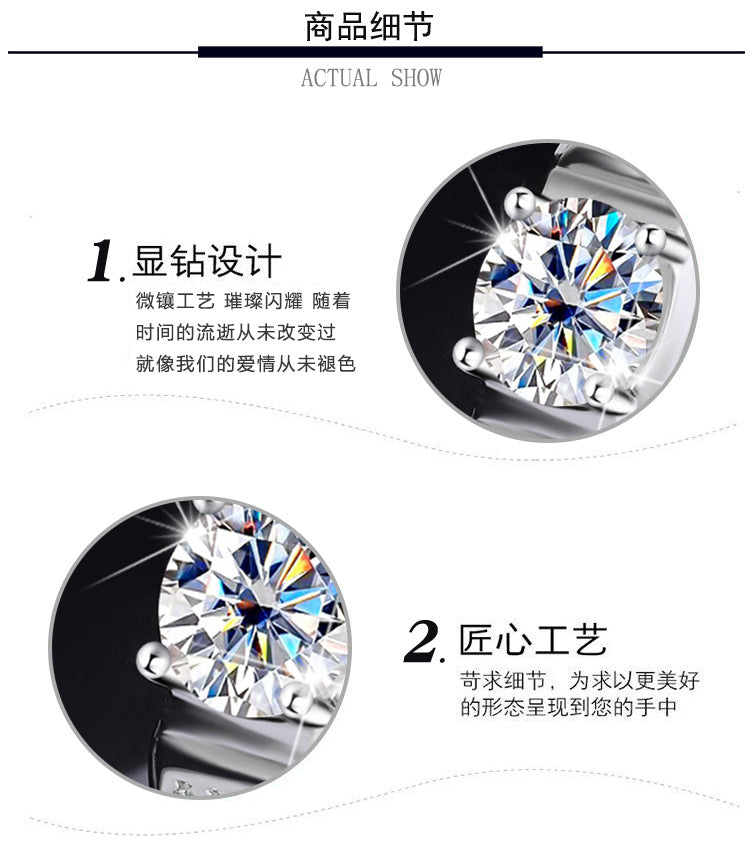 S925Sterling Silver Moissanite Couple Rings for Men and Women, Moissanite Jewelry for Proposal and Wedding, Wholesale from Factory Source