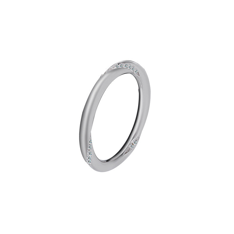 S925Sterling Silver Moissanite Mobius Ring Simple Full Diamond Women's Ring Fashion High-end Ring Factory Wholesale
