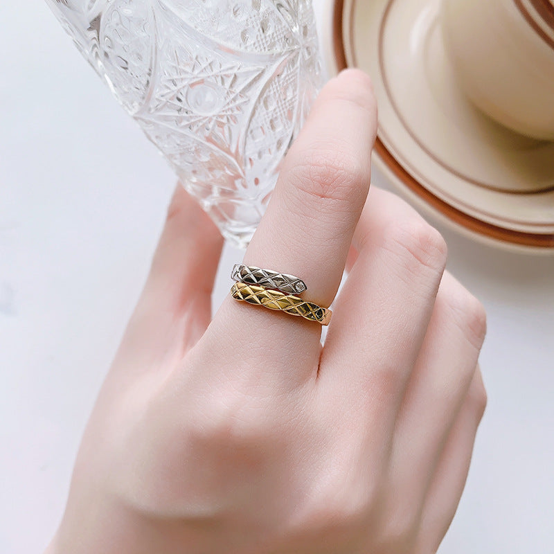 Cross-border new arrival S925Sterling Silver Cross Diamond Inlaid Moissanite Ring Double Layer with Diamonds Couple Rings Factory Wholesale