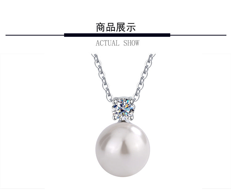 Exclusive for cross-border S925Pure Silver Classic Light Luxury Pearl Necklace Internet Celebrity Sweater Collarbone Chain Valentine's Day Qixi Festival Gift