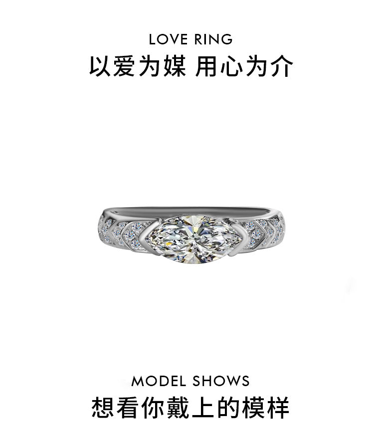 Europe and america cross border S925Silver Eye of Horus 1Clara Eye Moissanite Ring Hip-Hop American Style Unisex