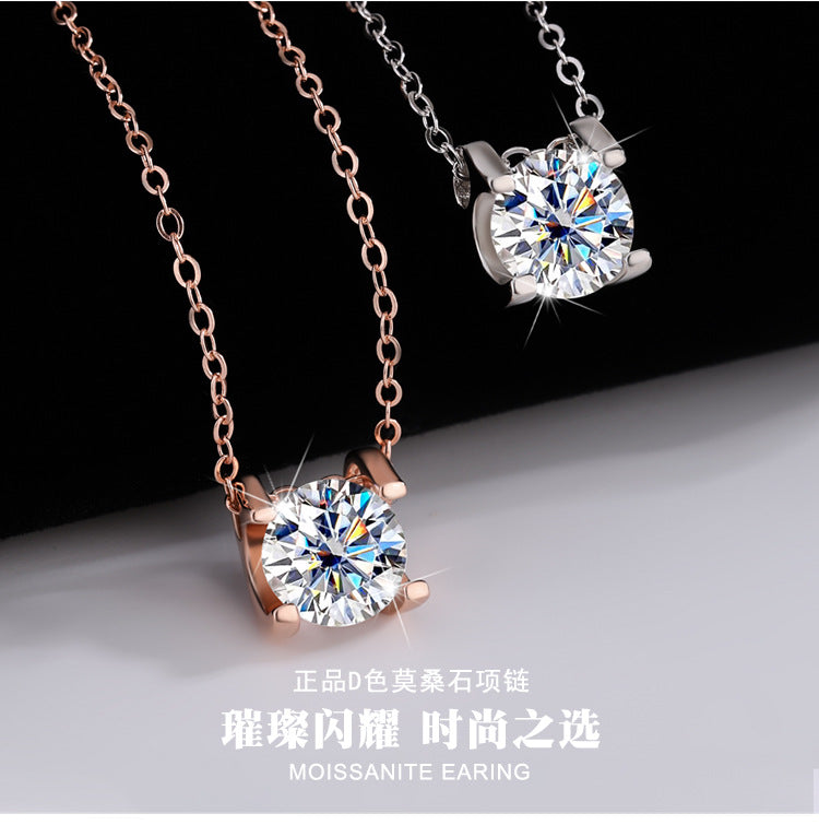s925Pure Silver Bull Head Necklace Silver Pendant Moissanite Necklace for Women Classic Fashion Collarbone Chain In Stock Wholesale