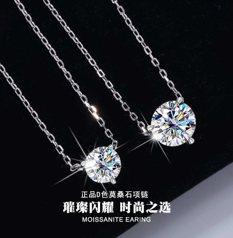 S925Sterling Silver Classic Three-Claw Necklace Non-Fading Women's Pendant Light Luxury Fashion High-End Clavicle Chain Factory Wholesale