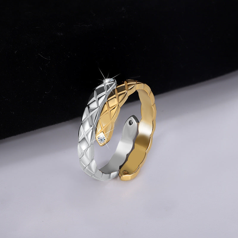 Cross-border new arrival S925Sterling Silver Cross Diamond Inlaid Moissanite Ring Double Layer with Diamonds Couple Rings Factory Wholesale