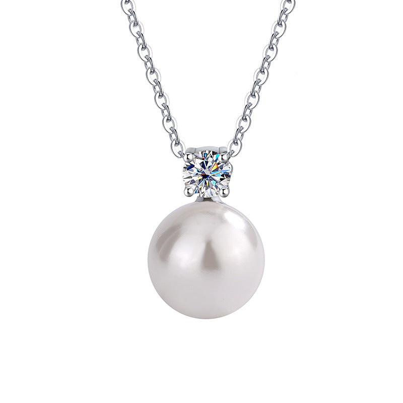 Exclusive for cross-border S925Pure Silver Classic Light Luxury Pearl Necklace Internet Celebrity Sweater Collarbone Chain Valentine's Day Qixi Festival Gift