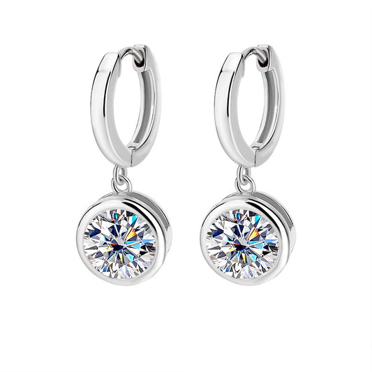 Cross-Border S925Silver Moissanite Bubble Earrings Moissanite Stud Earrings for Women High-end Fashion Simple Earrings Factory Wholesale