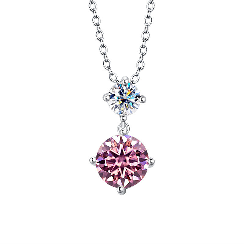 Cross-border Wholesale Direct Sales S925Sterling Silver Moissanite Gourd Necklace for Women Fashion Simple Pendant High-end Clavicle Chain