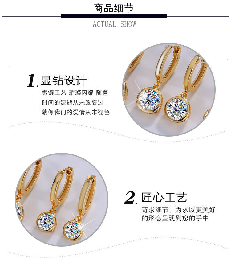 Cross-Border S925Silver Moissanite Bubble Earrings Moissanite Stud Earrings for Women High-end Fashion Simple Earrings Factory Wholesale
