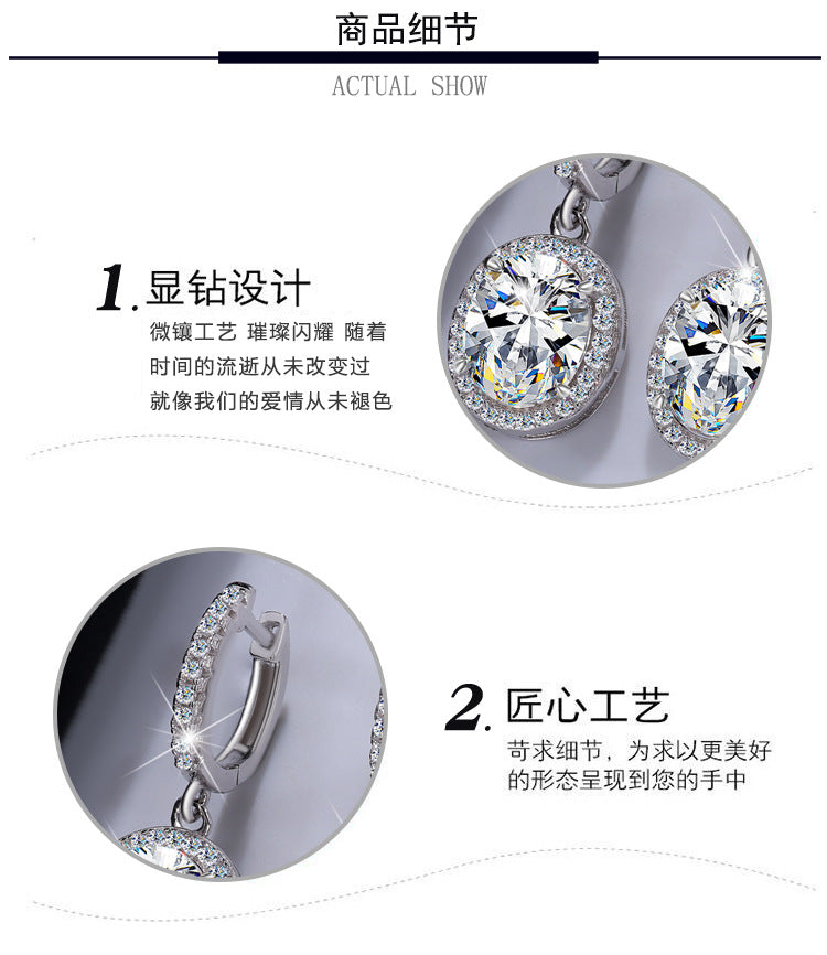Moissanite S925Sterling Silver Classic Egg-Shaped Earrings Irregular Moissanite Stud Earrings Women Fashion High-End Ear Jewelry Wholesale