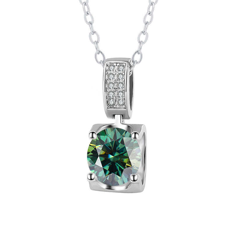 s925Sterling Silver Platinum Plated Micro Inlaid Bull Head Silver Pendant Moissanite Necklace for Women Classic Fashion Collarbone Chain Wholesale