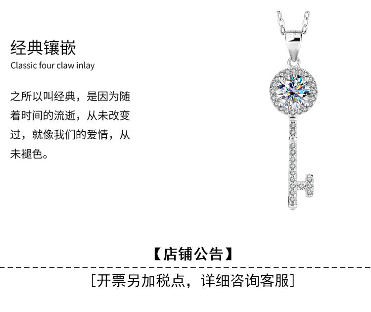 s925Sterling Silver Four-Leaf Clover Necklace Silver Pendant Moissanite Necklace for Women Classic Fashion Collarbone Chain In Stock Wholesale