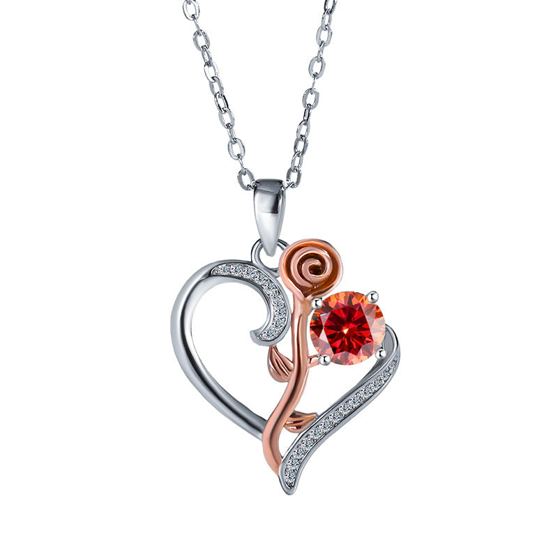 Exclusive for cross-border S925Sterling Silver Only Love You Necklace for Women Moissanite Diamond Pendant Qixi Valentine's Day Collarbone Chain