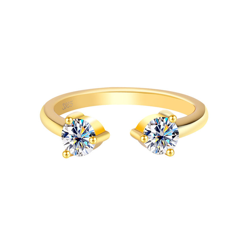 S925Sterling Silver Couple Matching Rings for Women, Moissanite Diamond Set Rings, Stackable Rings, High-end Women's Rings, Factory Wholesale