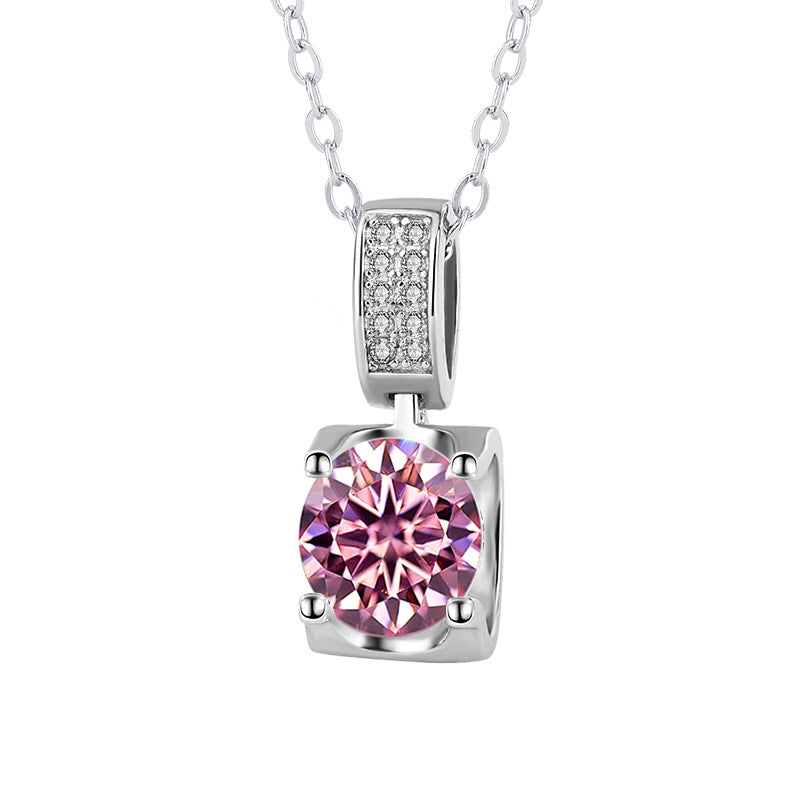 s925Sterling Silver Platinum Plated Micro Inlaid Bull Head Silver Pendant Moissanite Necklace for Women Classic Fashion Collarbone Chain Wholesale