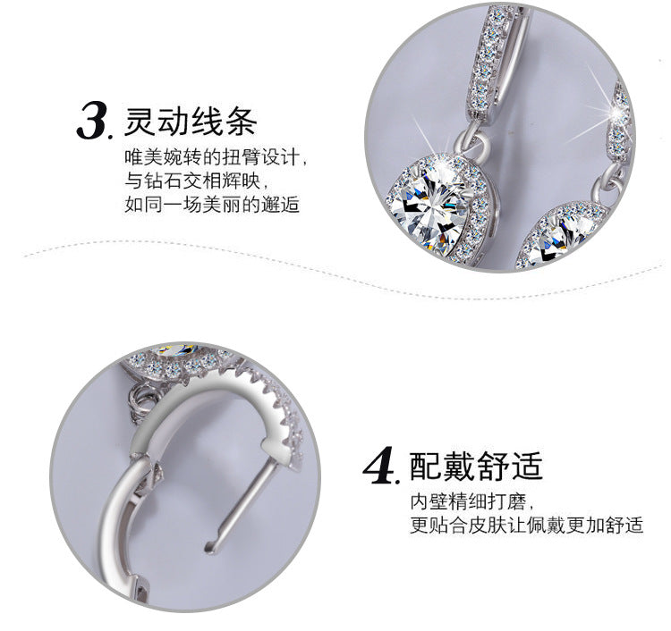 Moissanite S925Sterling Silver Classic Egg-Shaped Earrings Irregular Moissanite Stud Earrings Women Fashion High-End Ear Jewelry Wholesale
