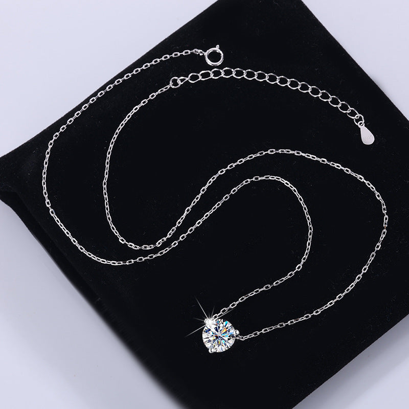 S925Sterling Silver Classic Three-Claw Necklace Non-Fading Women's Pendant Light Luxury Fashion High-End Clavicle Chain Factory Wholesale