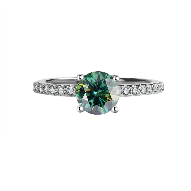 Exclusive for cross-border S925Silver Simple Four-Prong Moissanite High-End Fashion Birthday Gift Wedding Ring Factory Wholesale