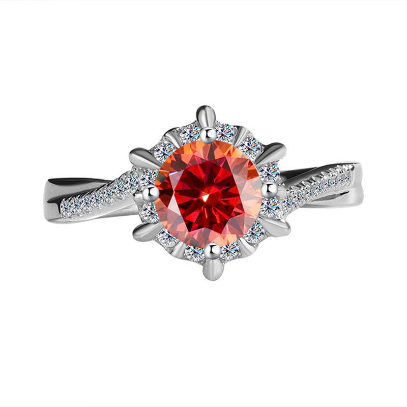 Hot Sale S925Sterling Silver Ring for Women with Moissanite Star Weave Twist Armband, High-end Moissanite Diamond Women's Ring, Factory Wholesale