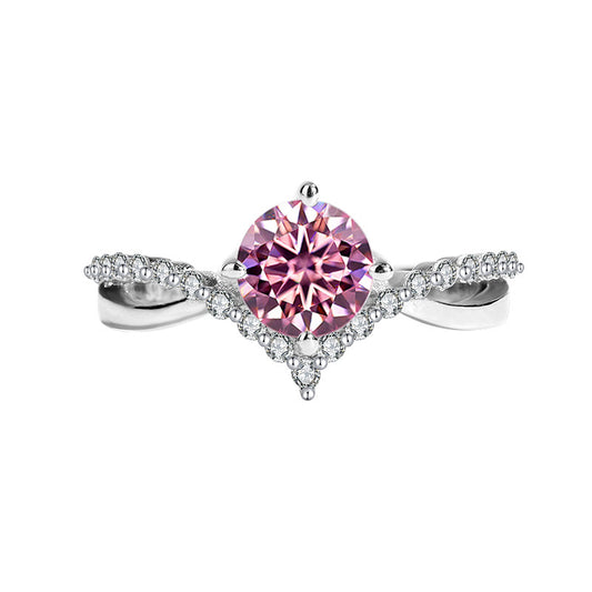 S925Sterling Silver Moissanite Ring for Women, Crown of Love Diamond Ring, Simulated Diamond Engagement Wedding Ring Wholesale